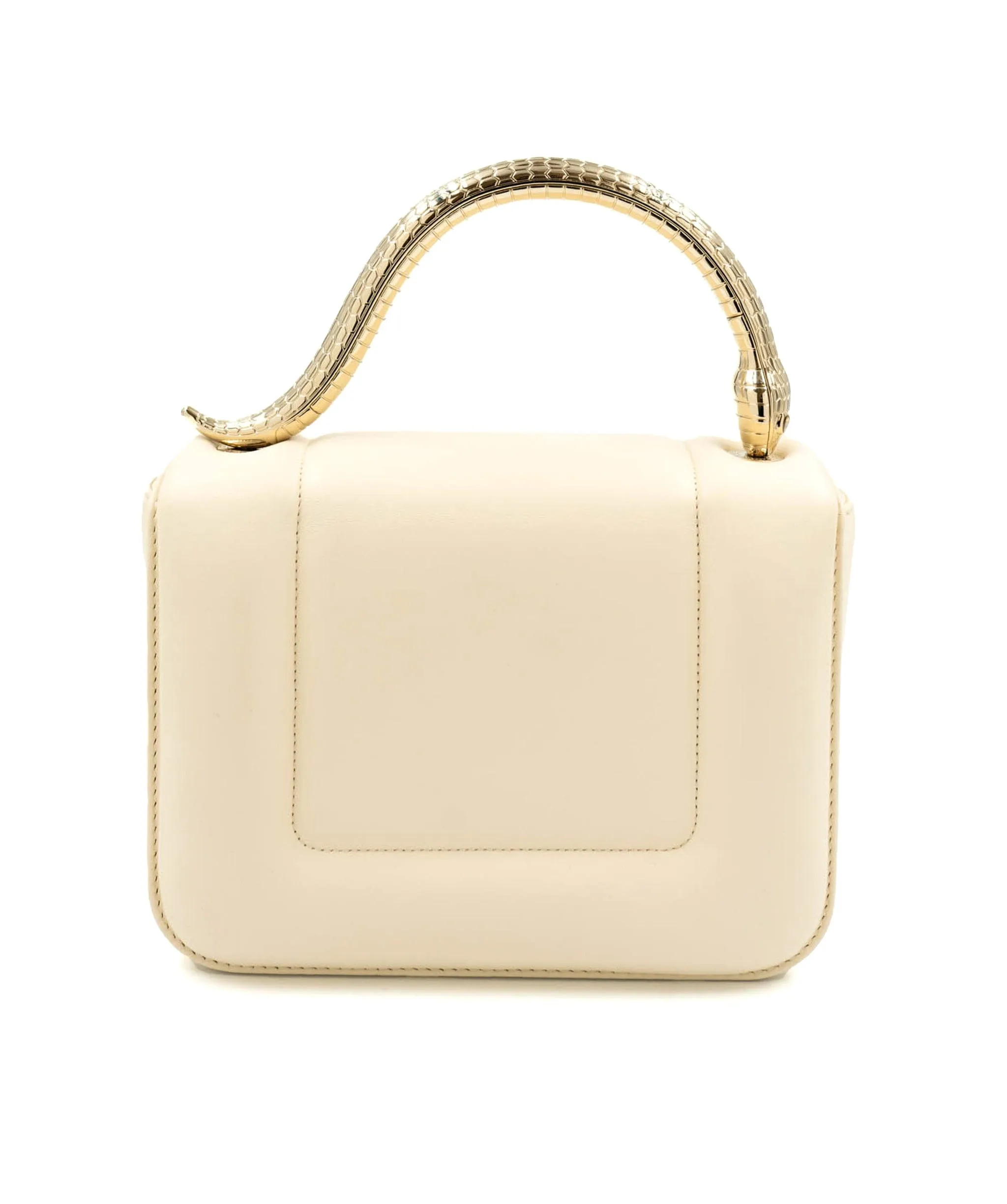 Bulgari serepenti cream and gold top handle bag ALC0103