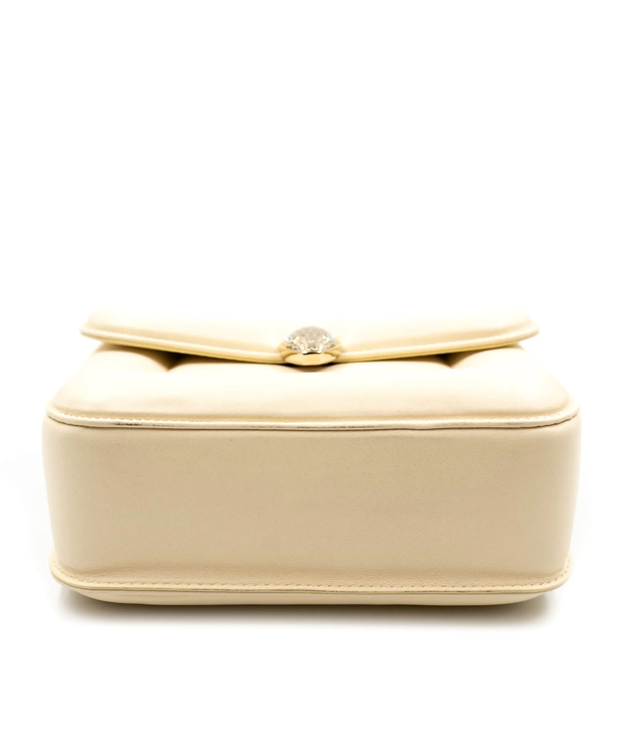 Bulgari serepenti cream and gold top handle bag ALC0103