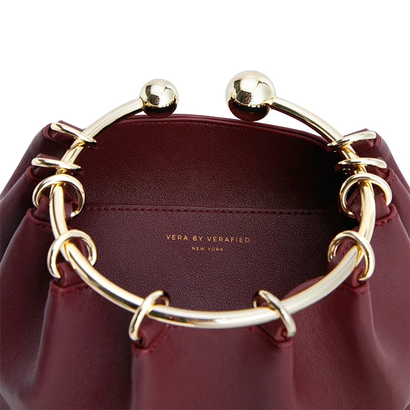 Burgundy Ring Handle Bag