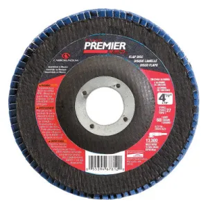 Carborundum Premier Red Zirconia Alumina Type 27 Flap Discs, 7 in, 40 Grit, 7/8 in Arbor, 05539563747