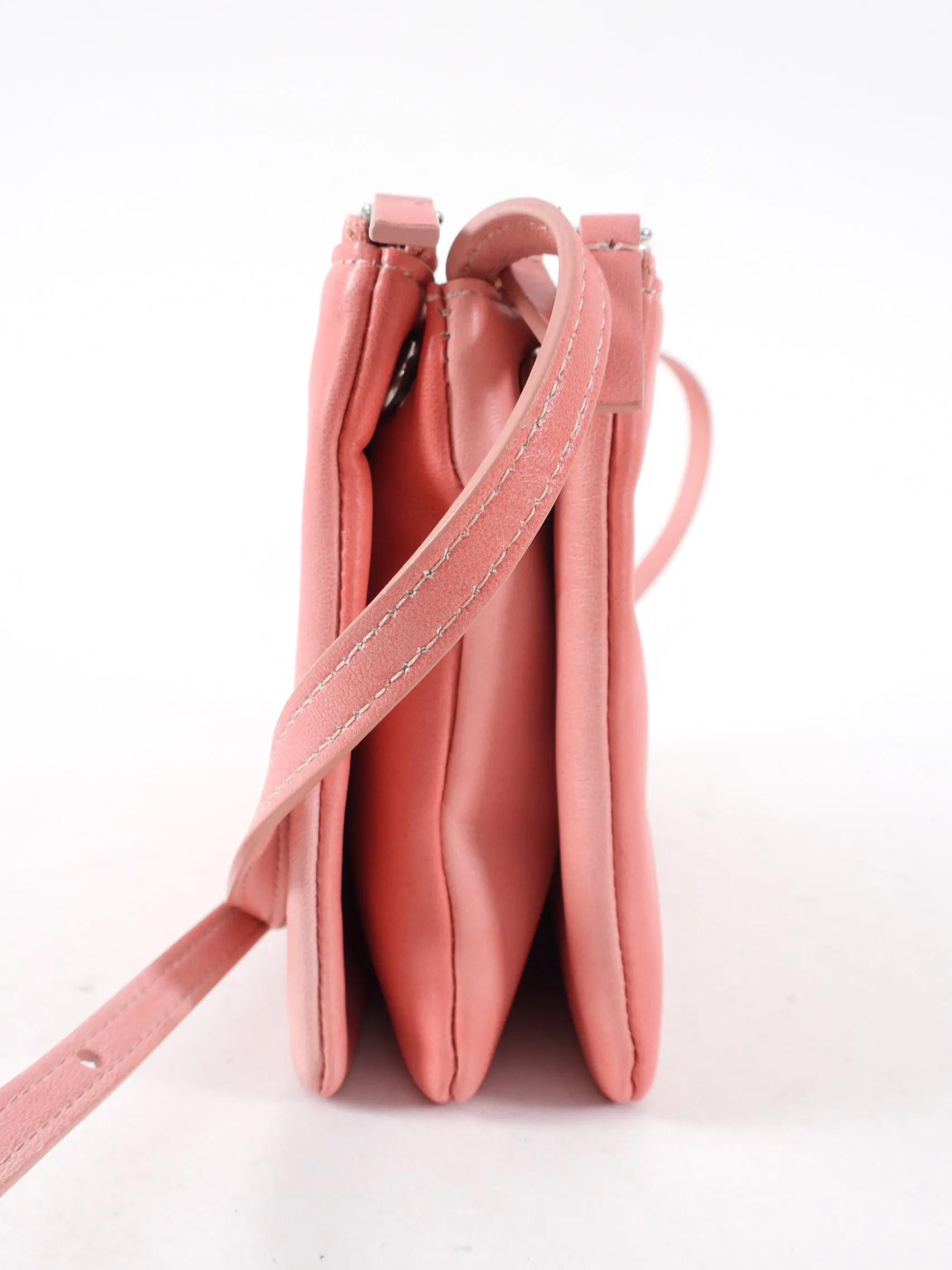 Celine Light Pink Leather Trio Crossbody Bag