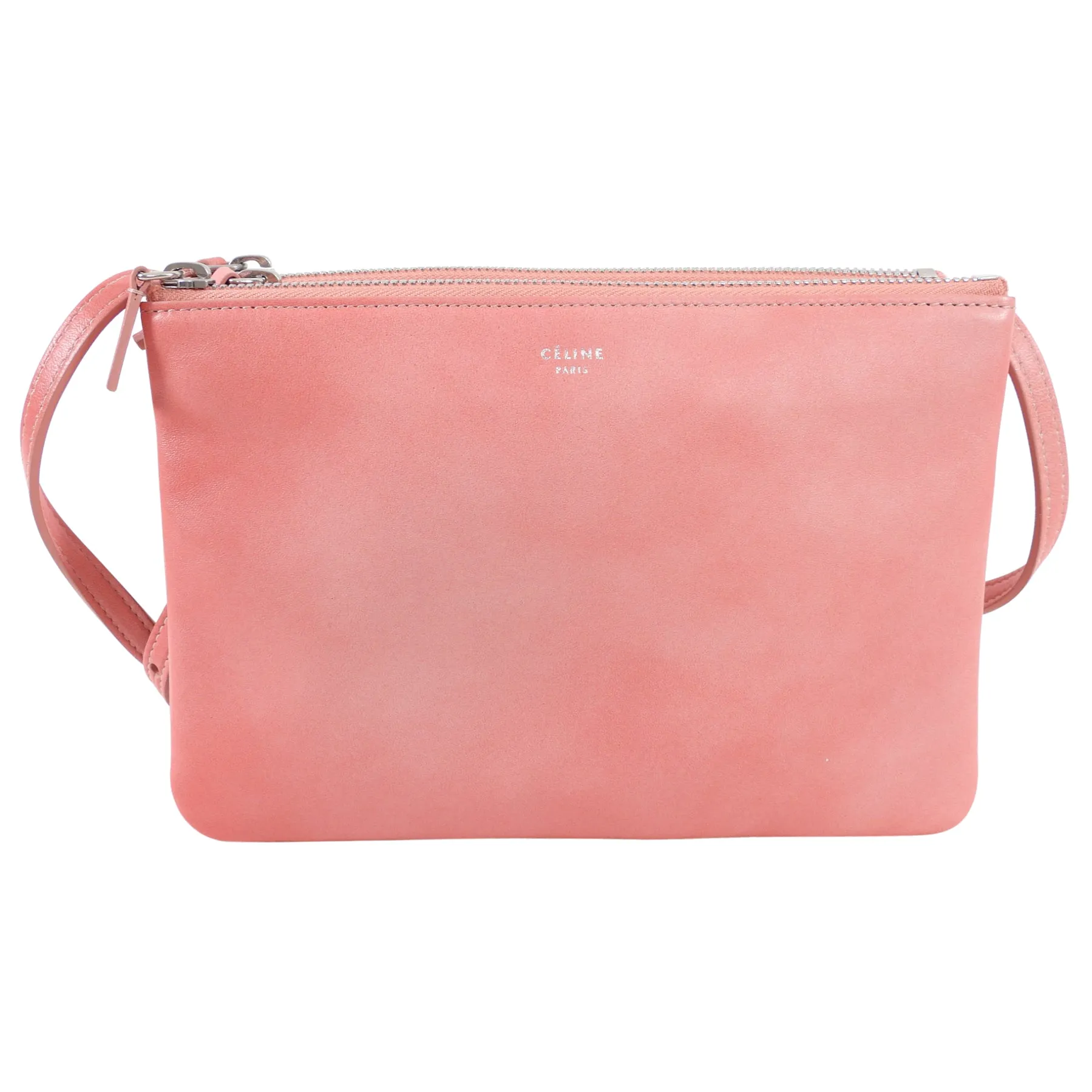 Celine Light Pink Leather Trio Crossbody Bag