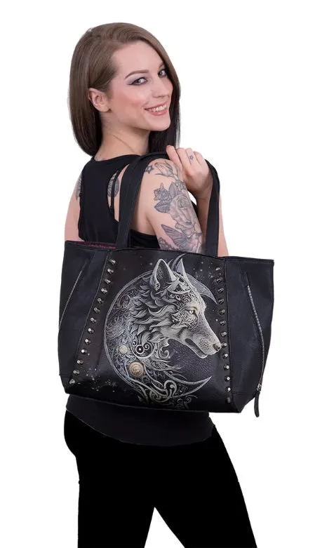 Celtic Wolf - Tote Bag - Top Quality Pu Leather Studded