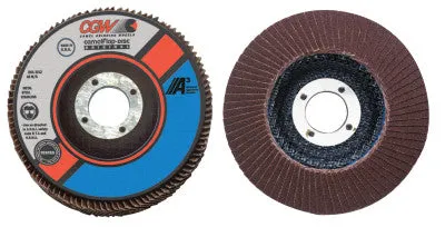 CGW Abrasives Flap Discs, A3 Aluminum Oxide, Regular, 4 in, 60 Grit, 3/8-24 Arbor, 15,300 rpm, 39214