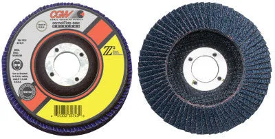 CGW Abrasives Prem Z3 Reg T27 Flap Disc, 4", 36 Grit, 5/8 Arbor, 15,300 rpm, 42102