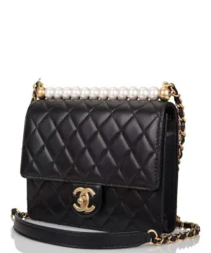 Chanel Flap Bag Iimitation Pearls Black