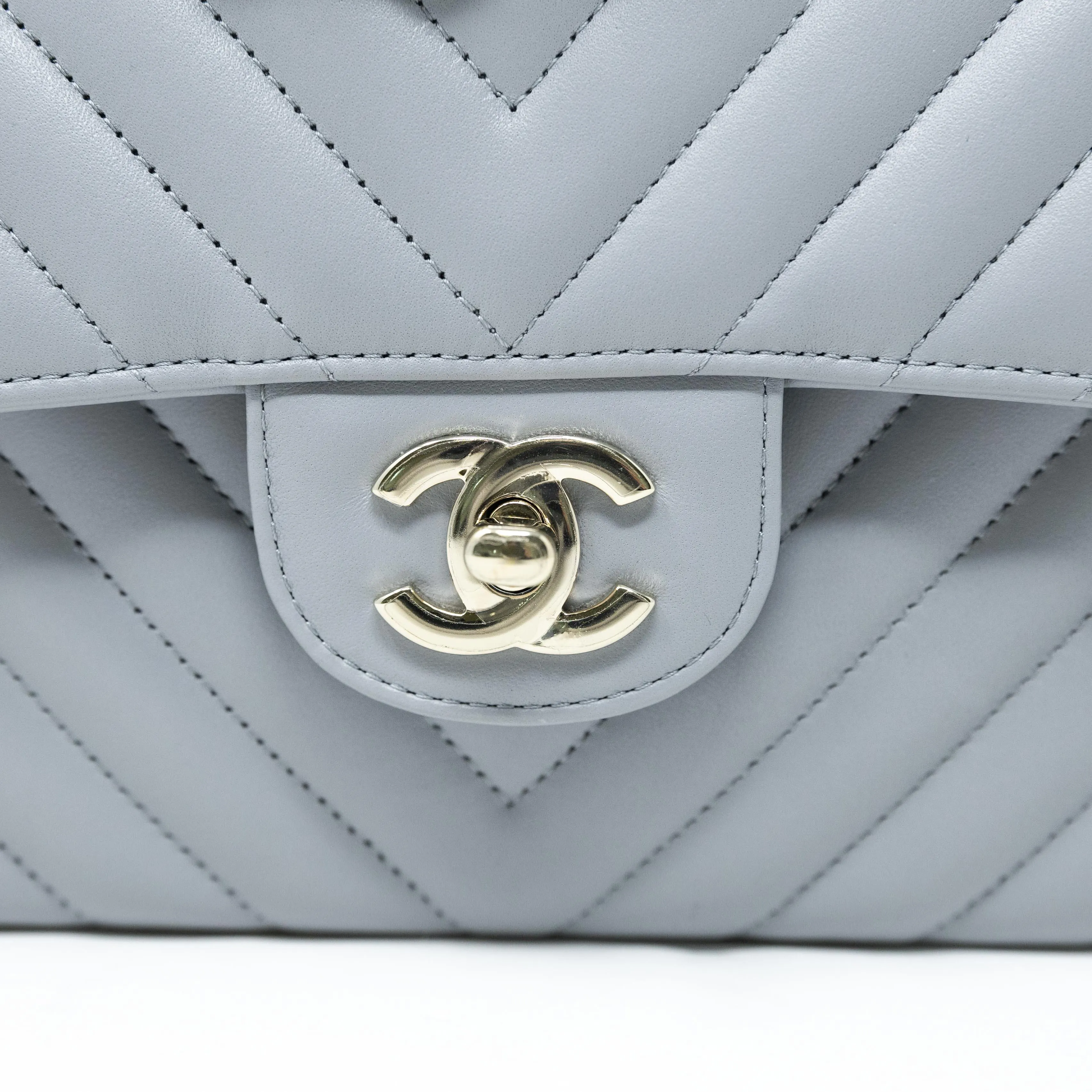 Chanel Grey Small Classic Flap