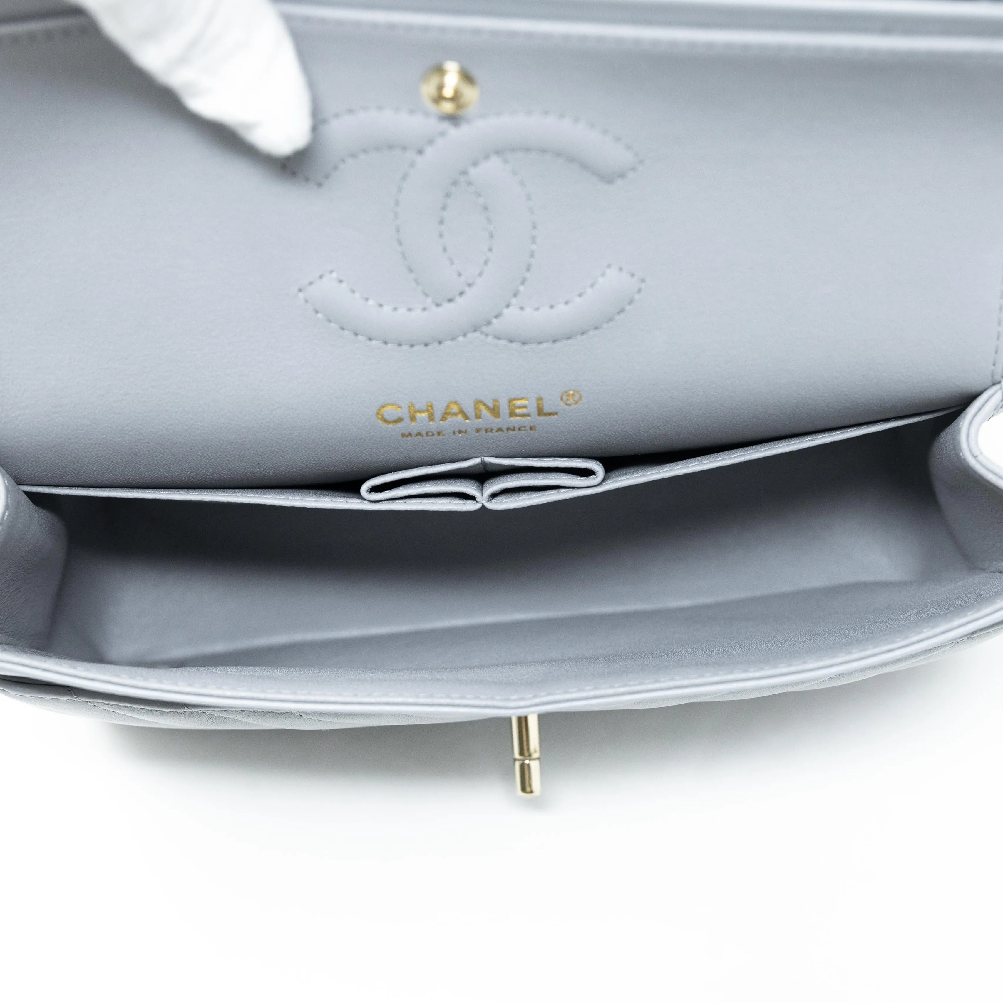 Chanel Grey Small Classic Flap