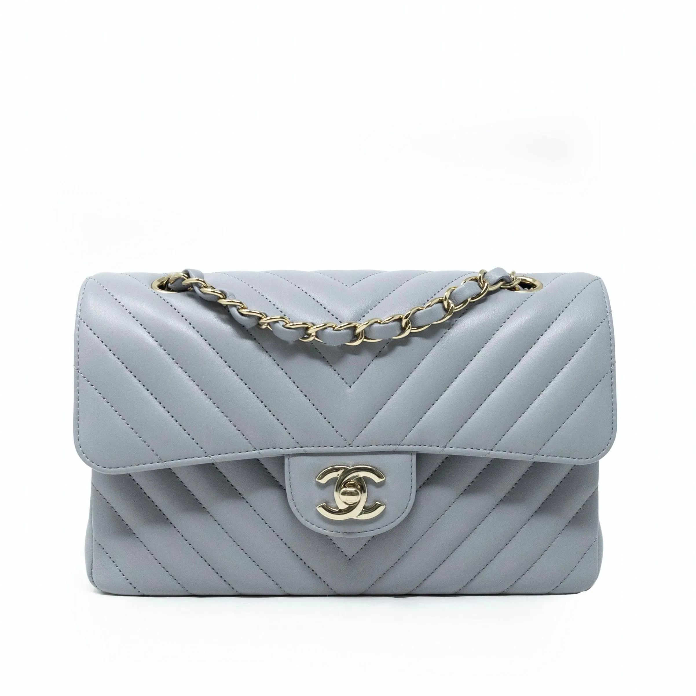 Chanel Grey Small Classic Flap