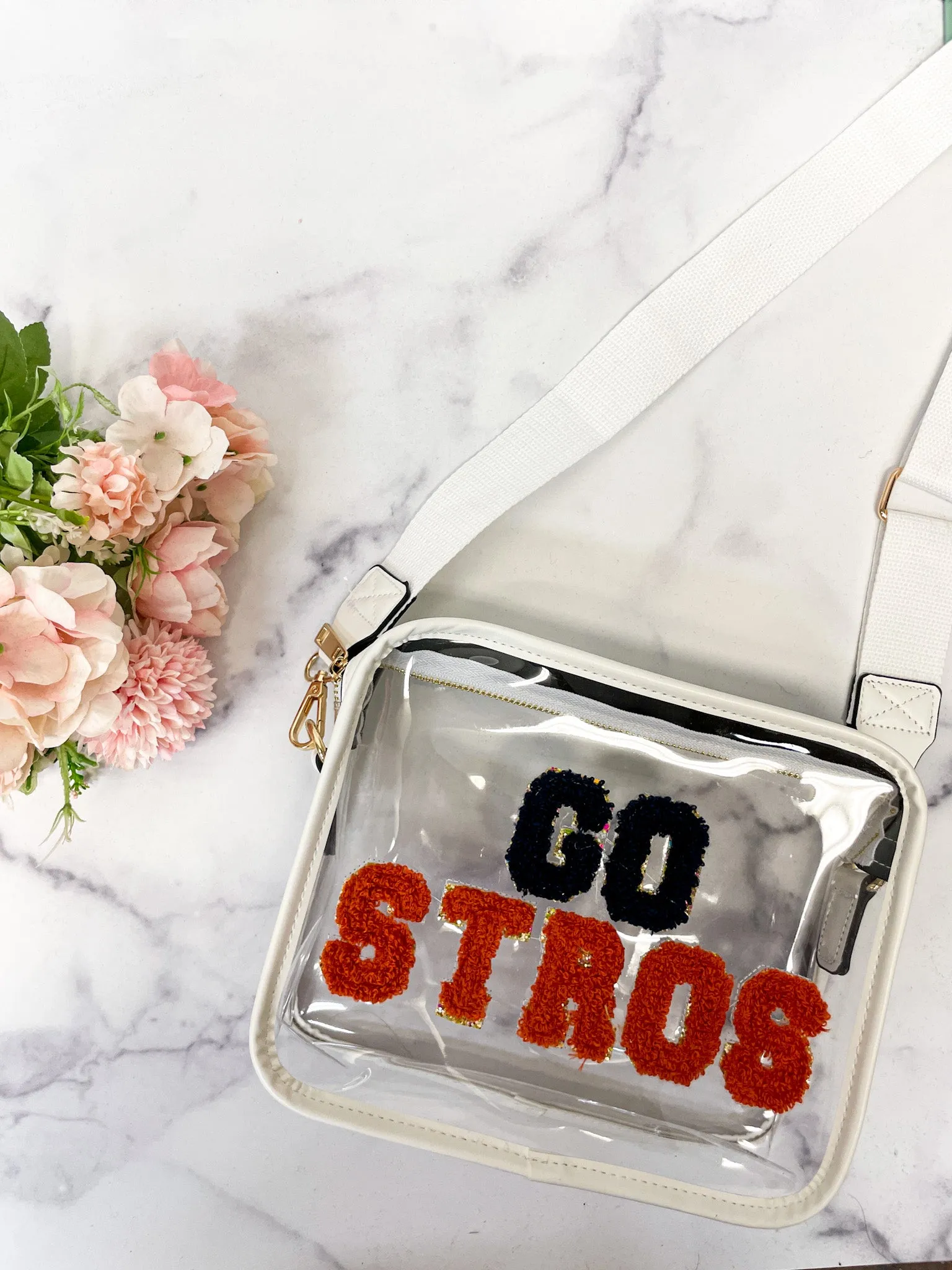 Chenille Patch Clear Bag - Go Stros