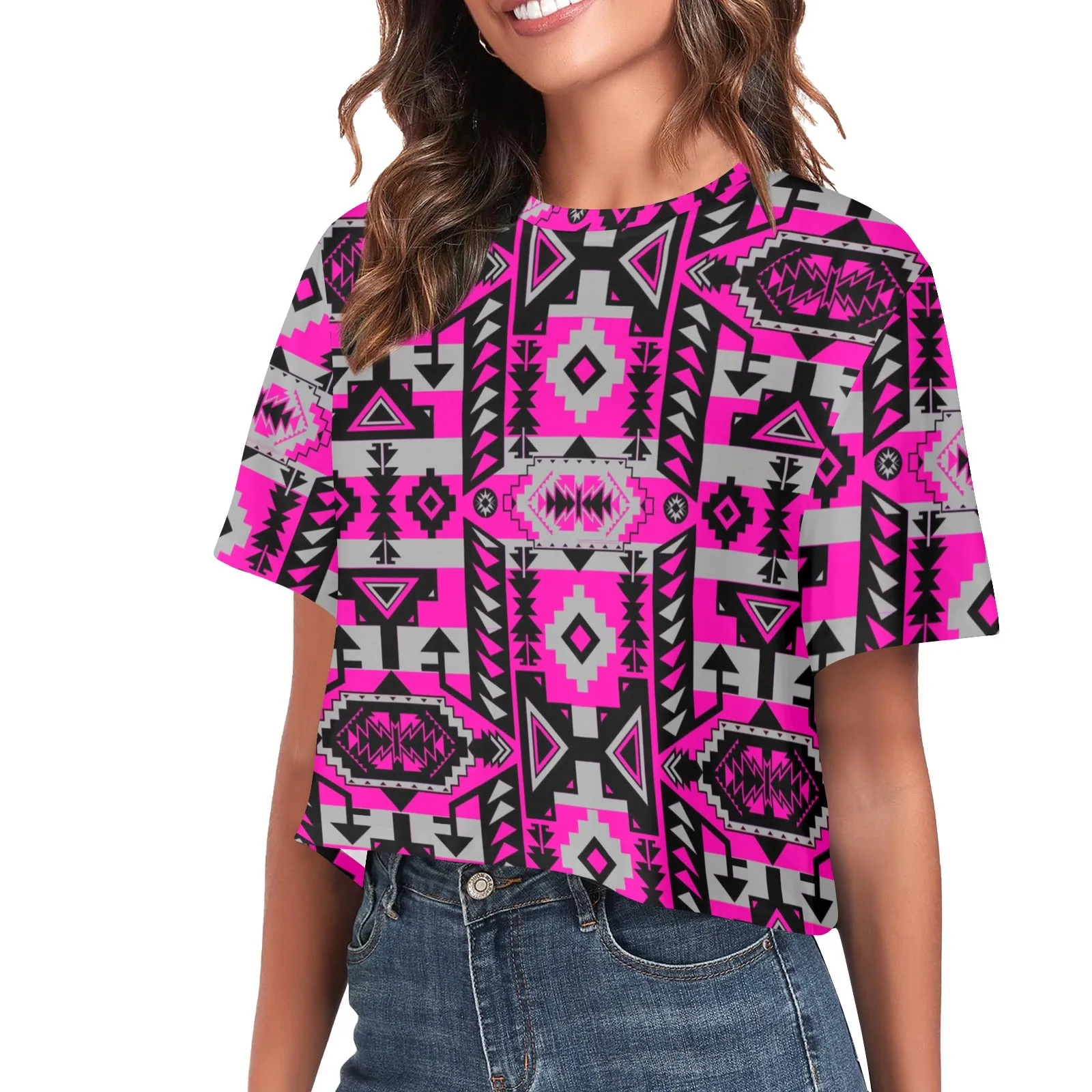 Chiefs Mountain Stunning Sunset Women's Cropped T-shirt