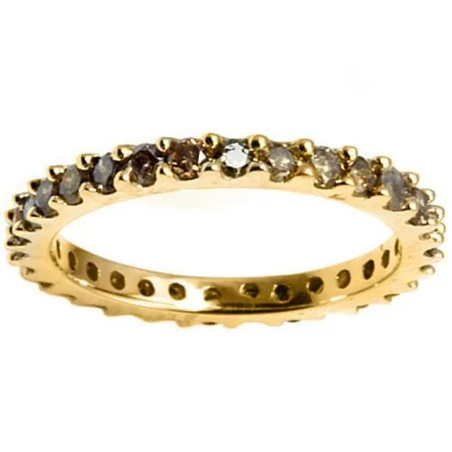 Chocolate Diamond Eternity Ring in 14K Yellow Gold-Stunning!