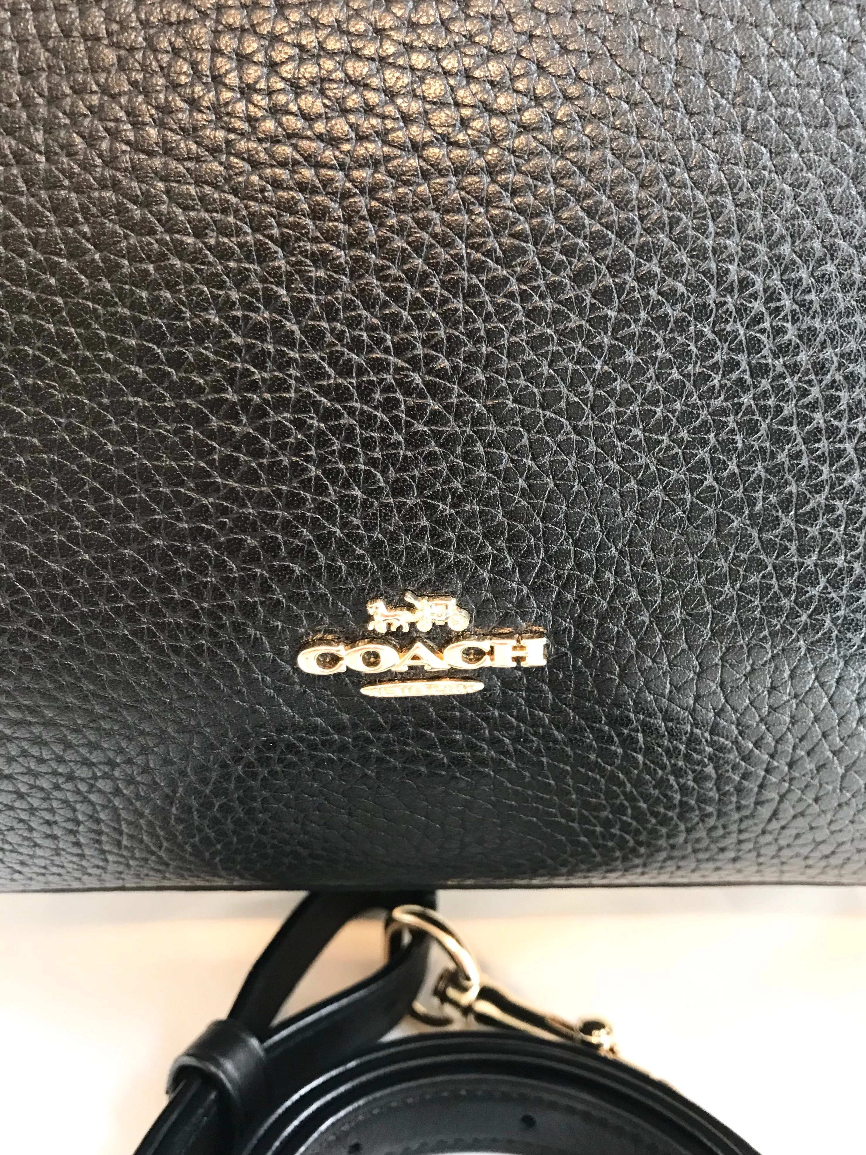 COACH Pebbled Leather Triple Compartment Handle Bag