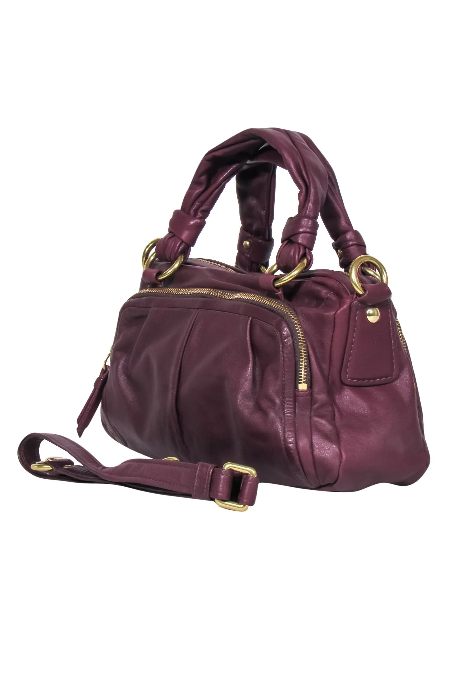 Coach - Wine Red Smooth Leather Convertible Carryall