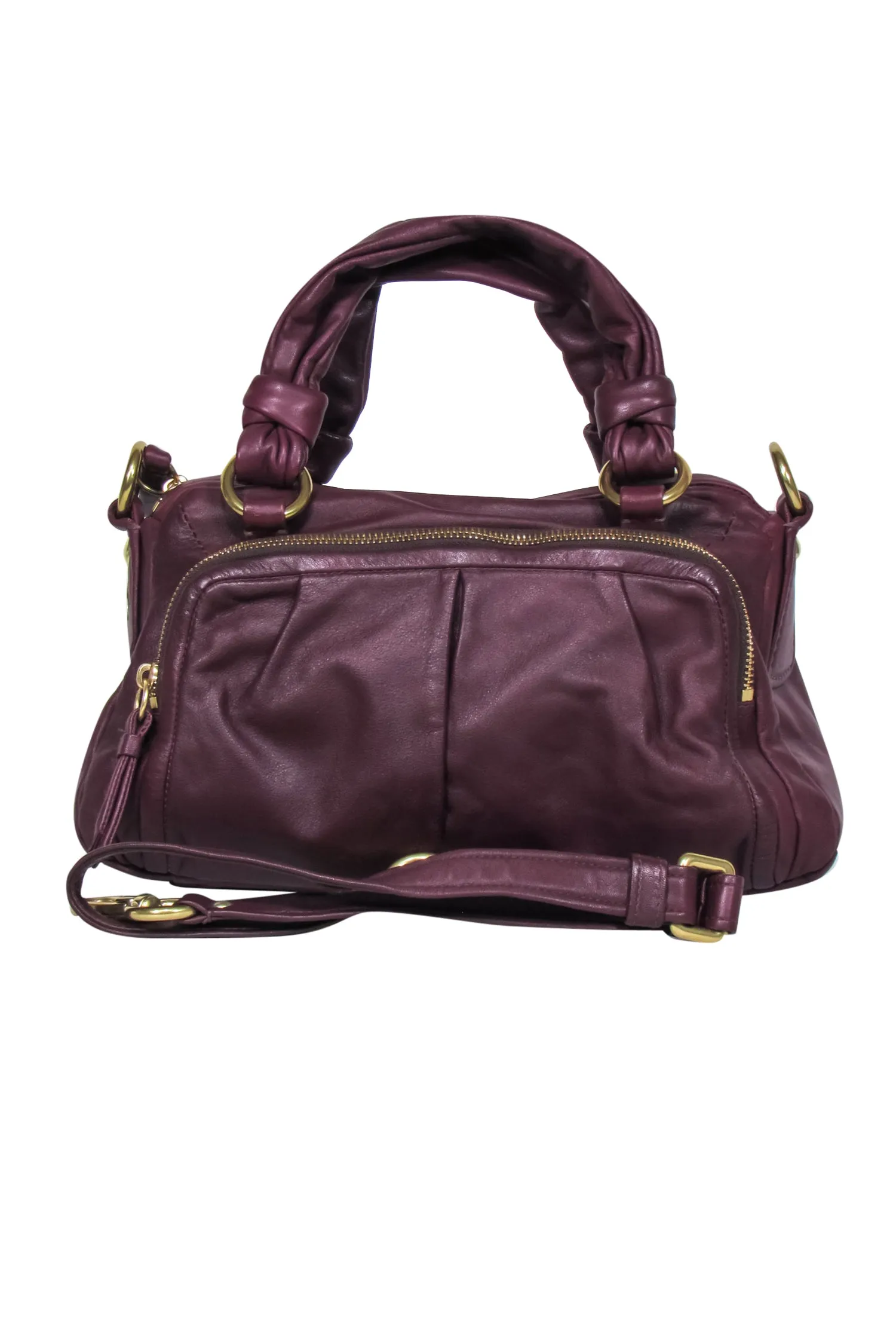 Coach - Wine Red Smooth Leather Convertible Carryall