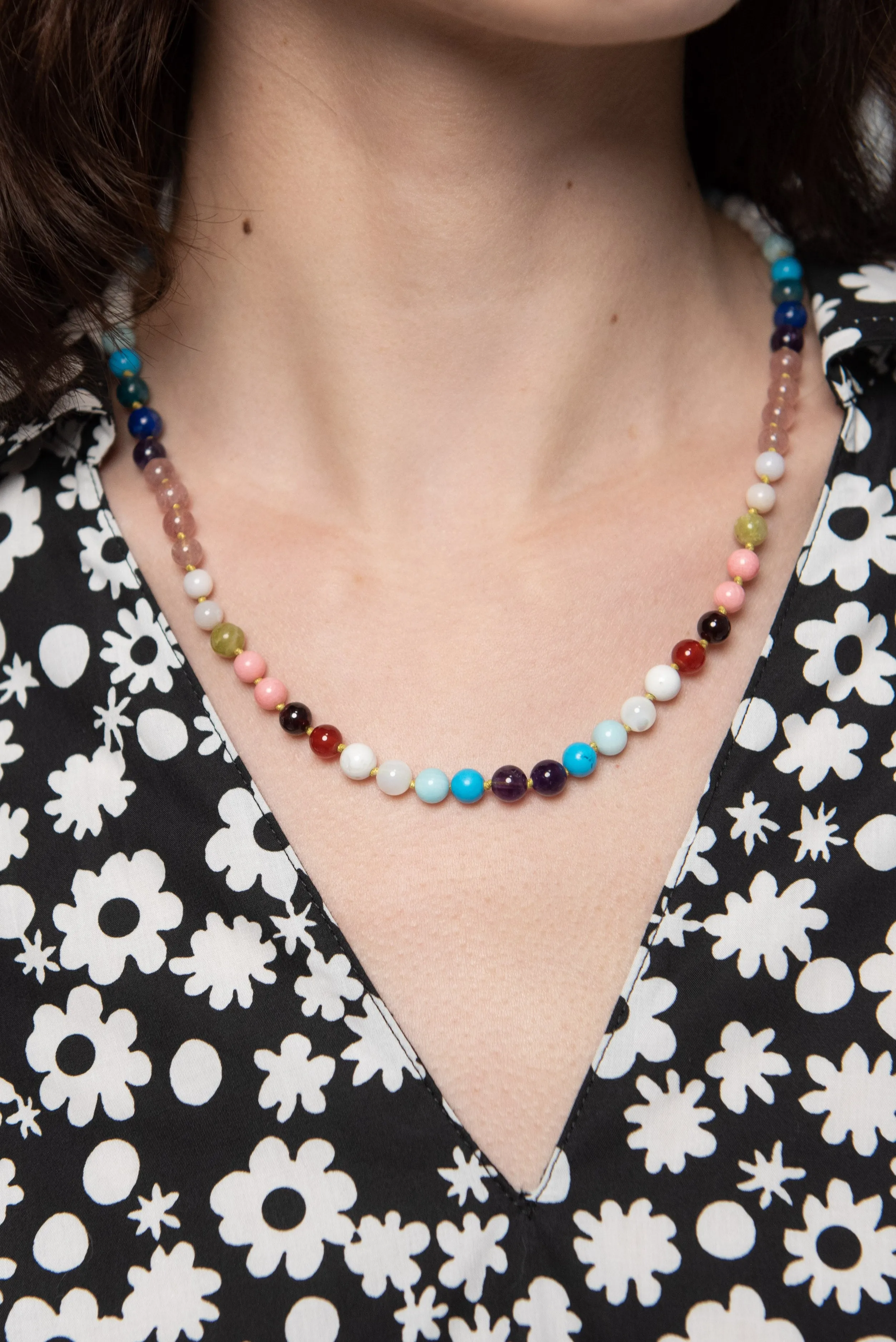 Colored Bead Necklace, Multi