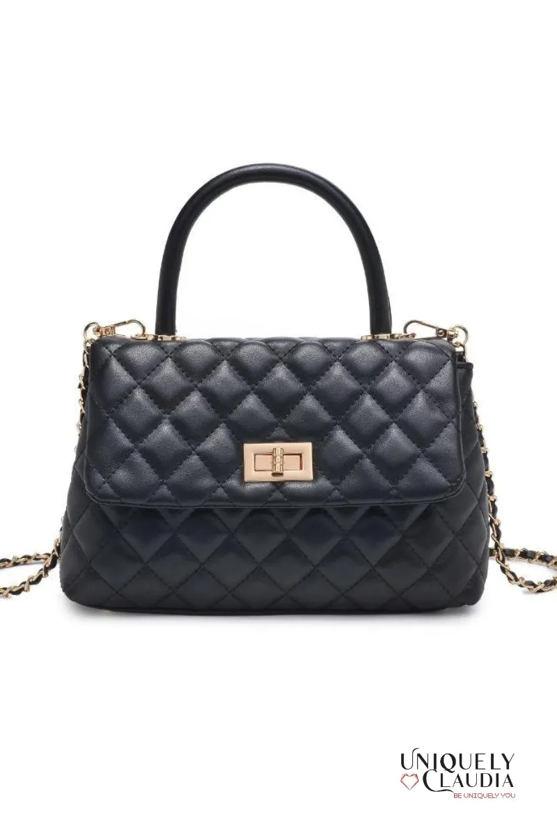 Cordelia Quilted Black Crossbody Bag