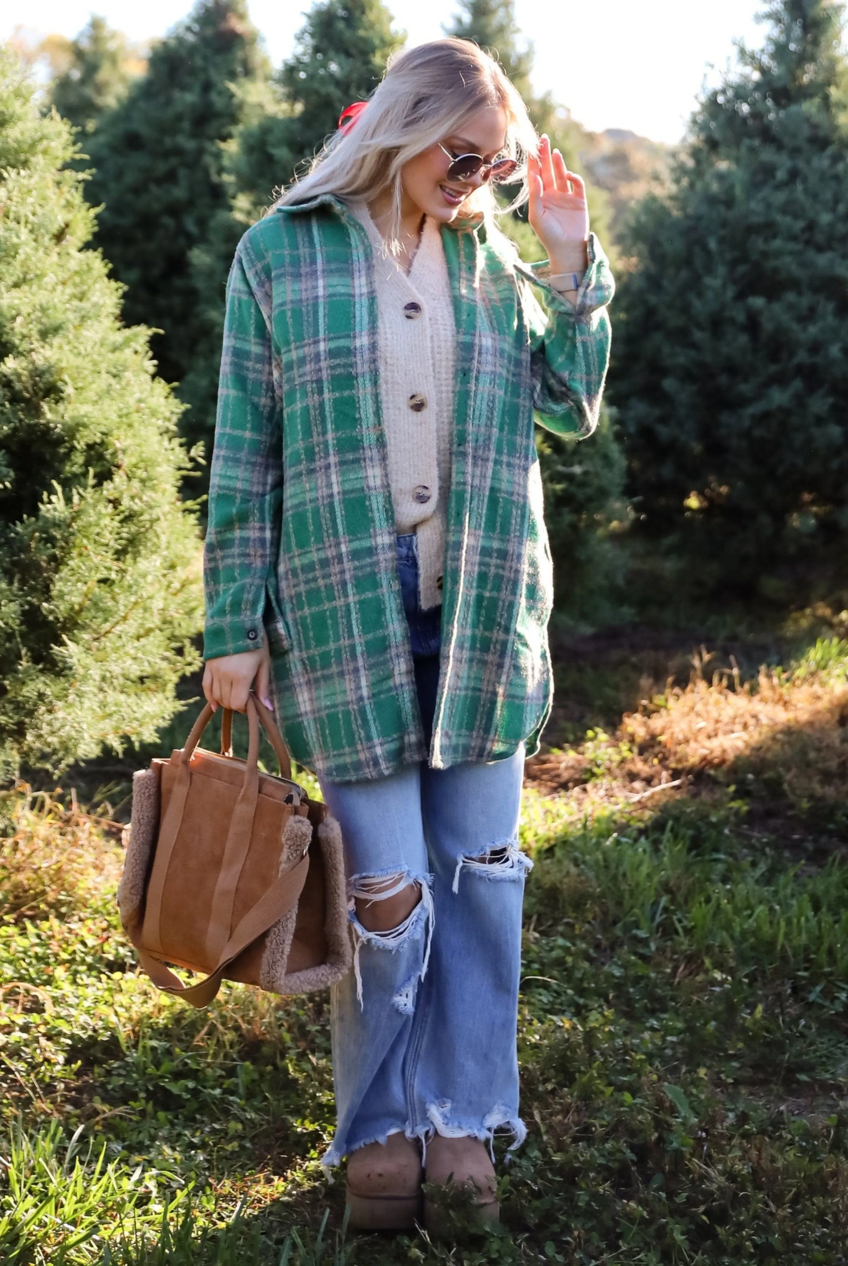 Cozy Aesthetic Brown Suede Crossbody Bag