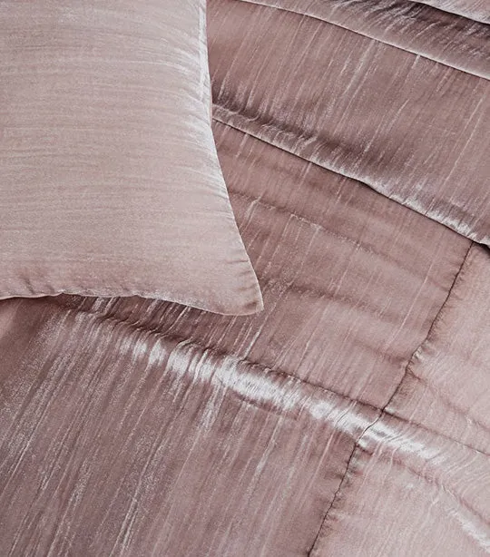 Crinkle Velvet Duvet Cover & Shams Dusty Blush