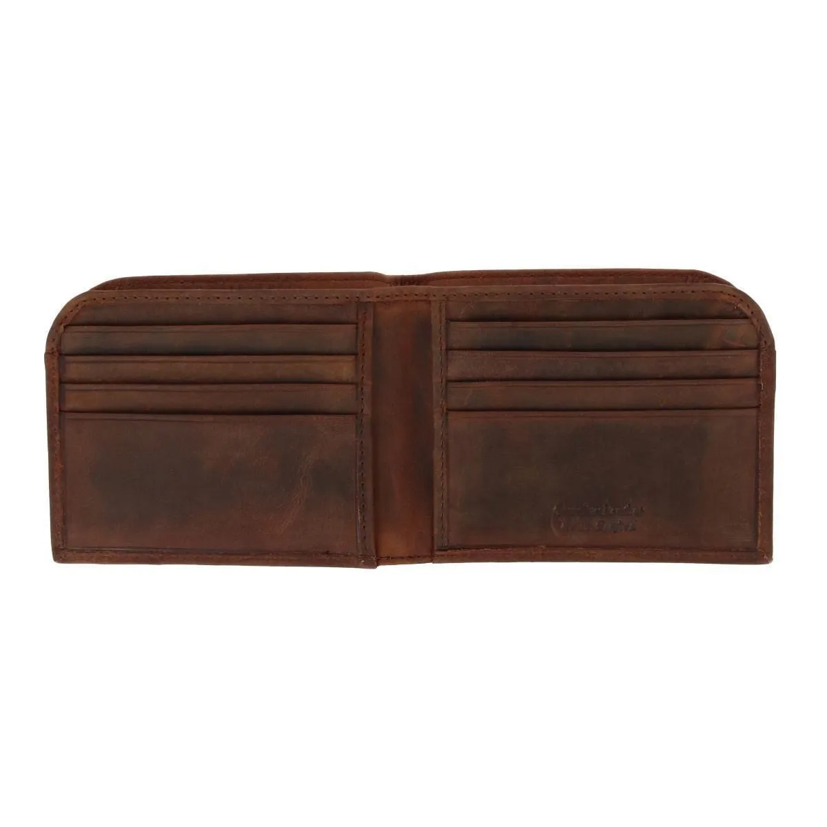 CTM® Men's Vintage Hunter Leather Curved Front Pocket Wallet