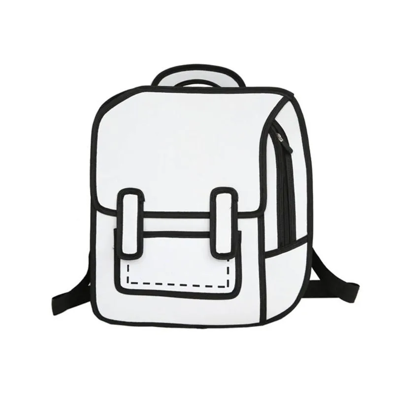 Cute 3D Cartoon Colorblock School Backpack