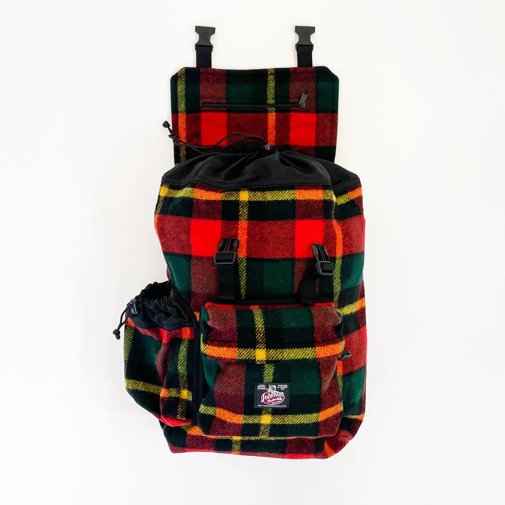 Day Pack - Bright Red Green Yellow Plaid