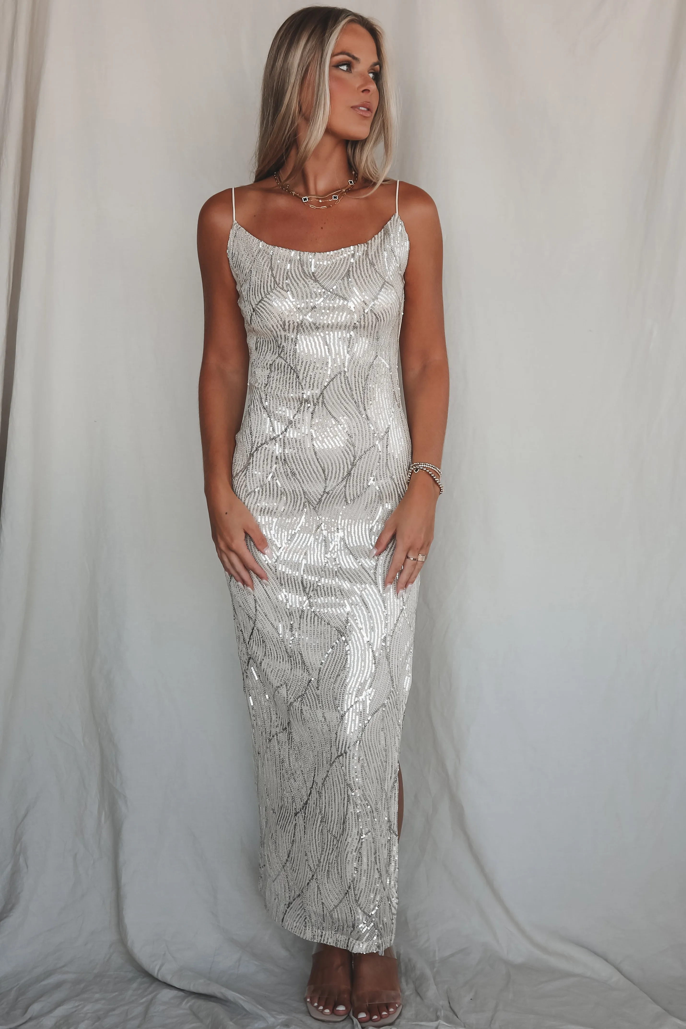 DEAL She Is Stunning Sequin Maxi Dress