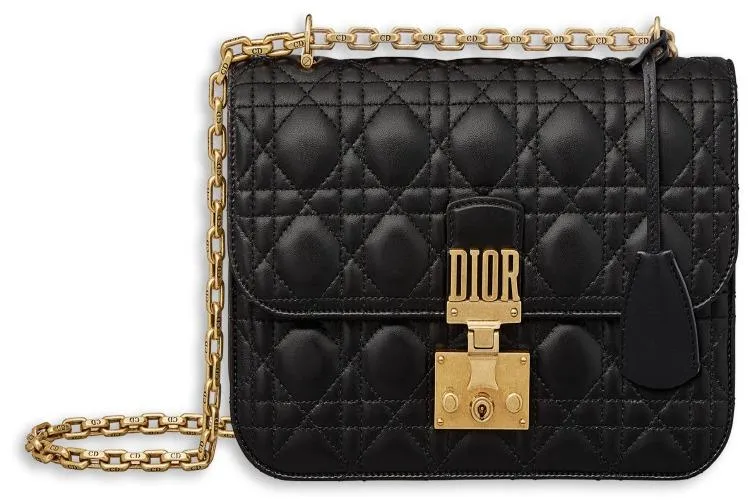 Dior Lambskin DiorAddict Flap Bag Black