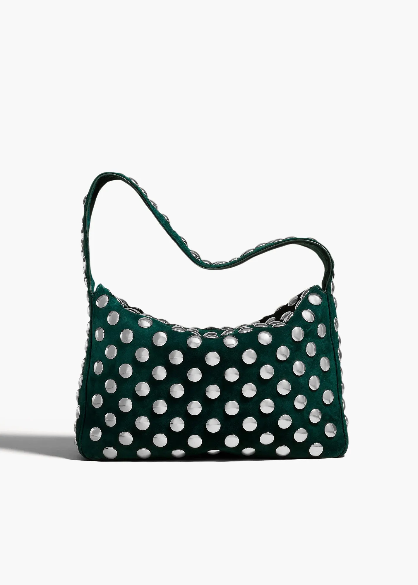 Elena Bag in English Green Suede with Studs