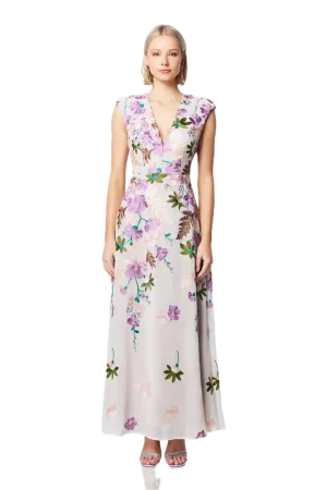 Elliatt Venetian Floral Maxi Dress in Multi Reverie – Elegant Embroidered Gown