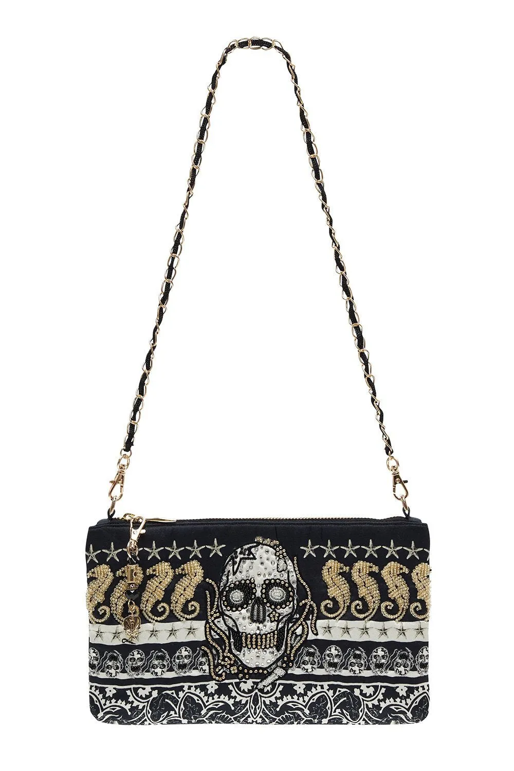 EMBELLISHED SATIN MINI BAG MIDNIGHT PEARL