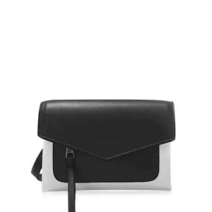 Envelope Faux Leather Crossbody Bag - Black