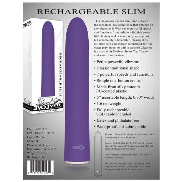 Evolved Rechargeable Slim Classic Shaped Vibrator