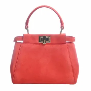 FENDI Suede Peekaboo XS Handbag 8BN309 Red Ladies