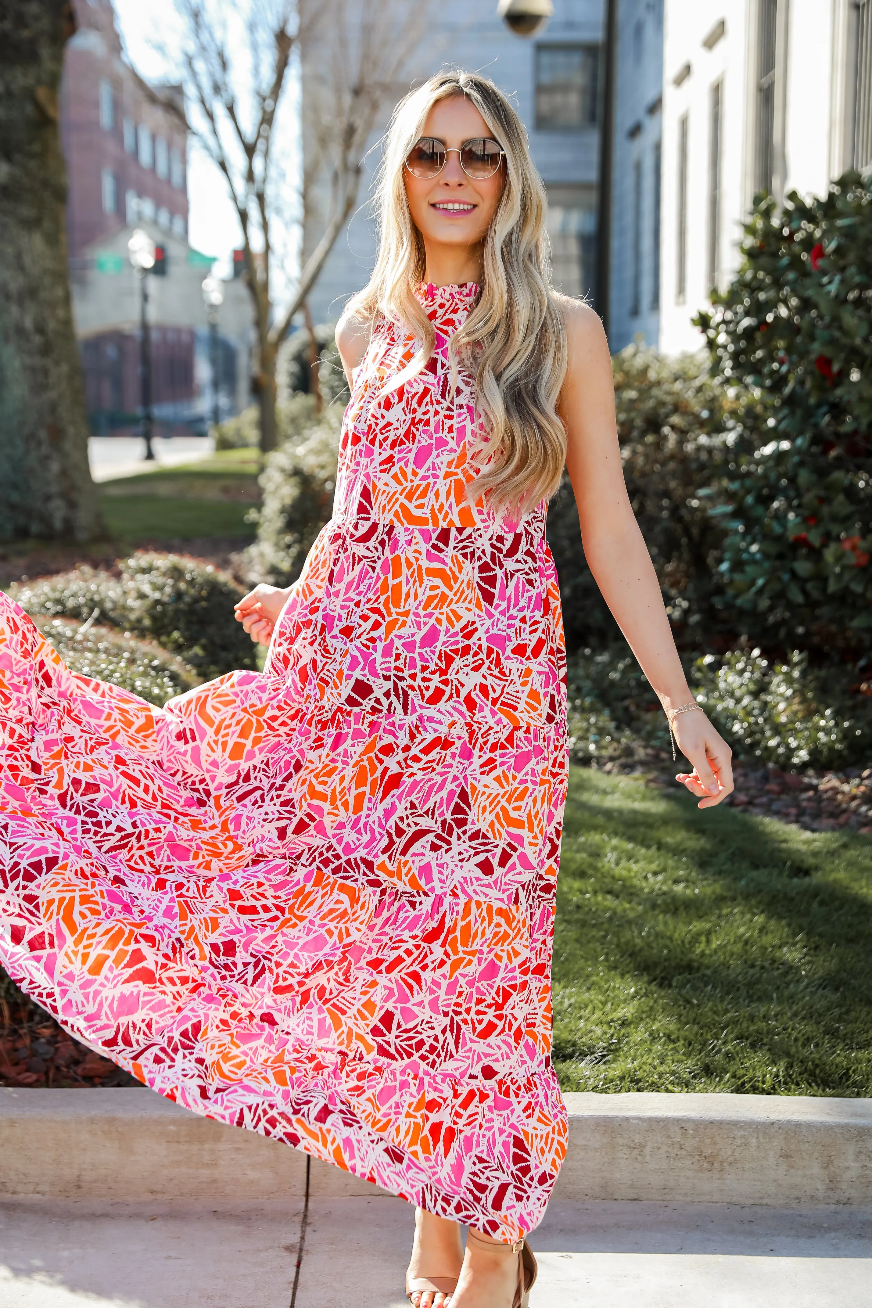 FINAL SALE - Stunning Enchantment Pink Tiered Maxi Dress