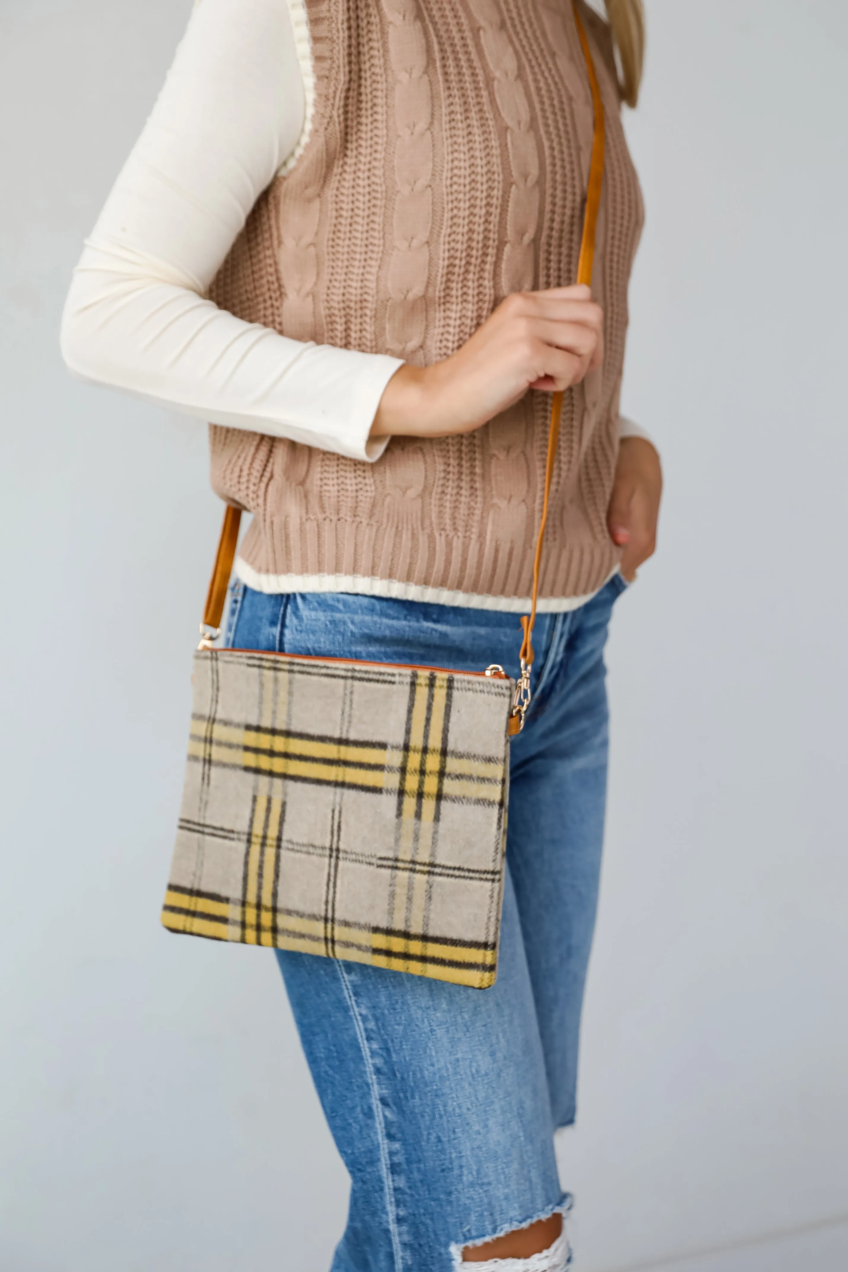 FINAL SALE - Tasteful Aesthetic Plaid Crossbody Bag