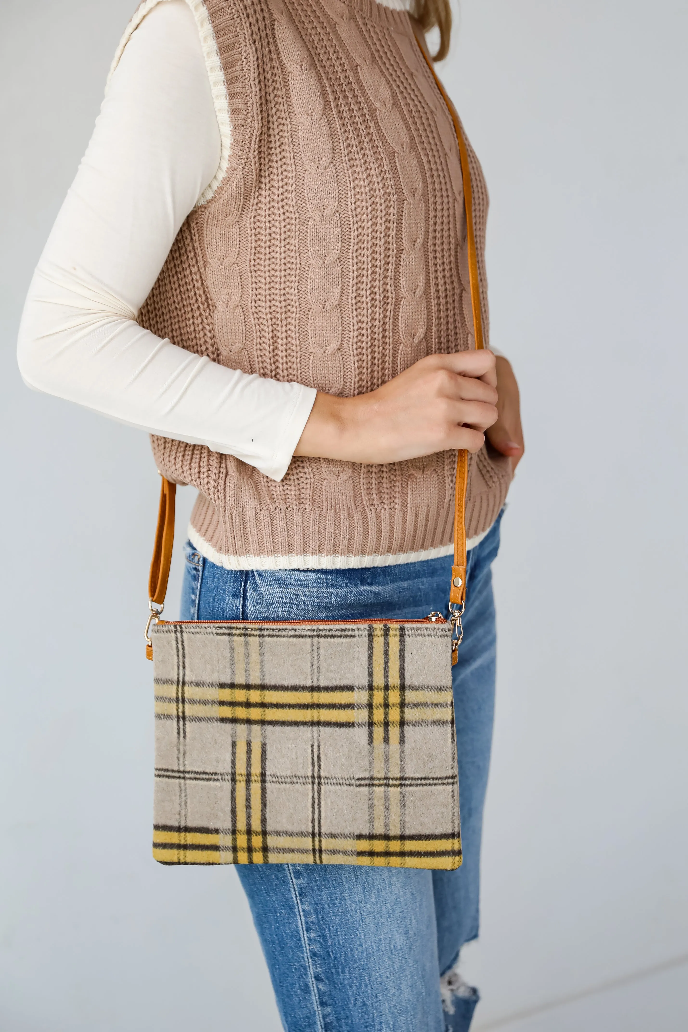 FINAL SALE - Tasteful Aesthetic Plaid Crossbody Bag