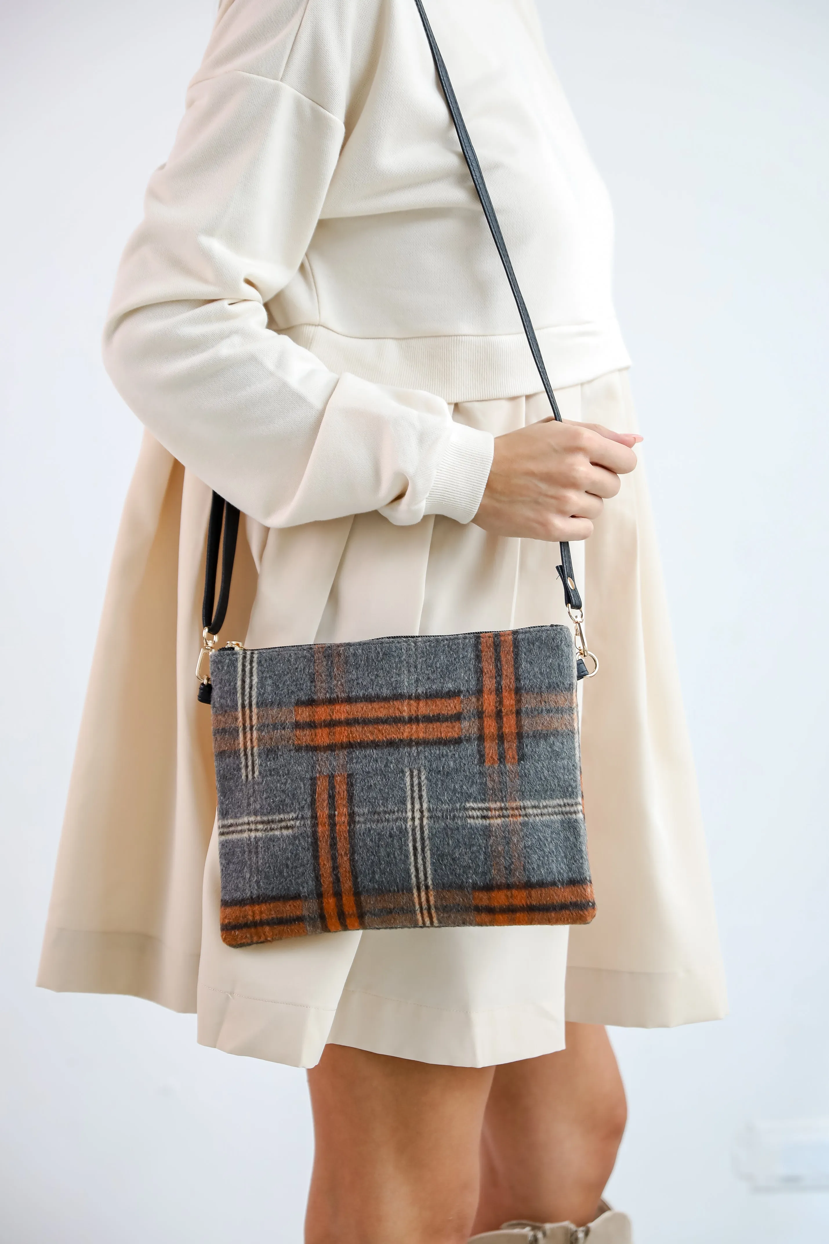 FINAL SALE - Tasteful Aesthetic Plaid Crossbody Bag