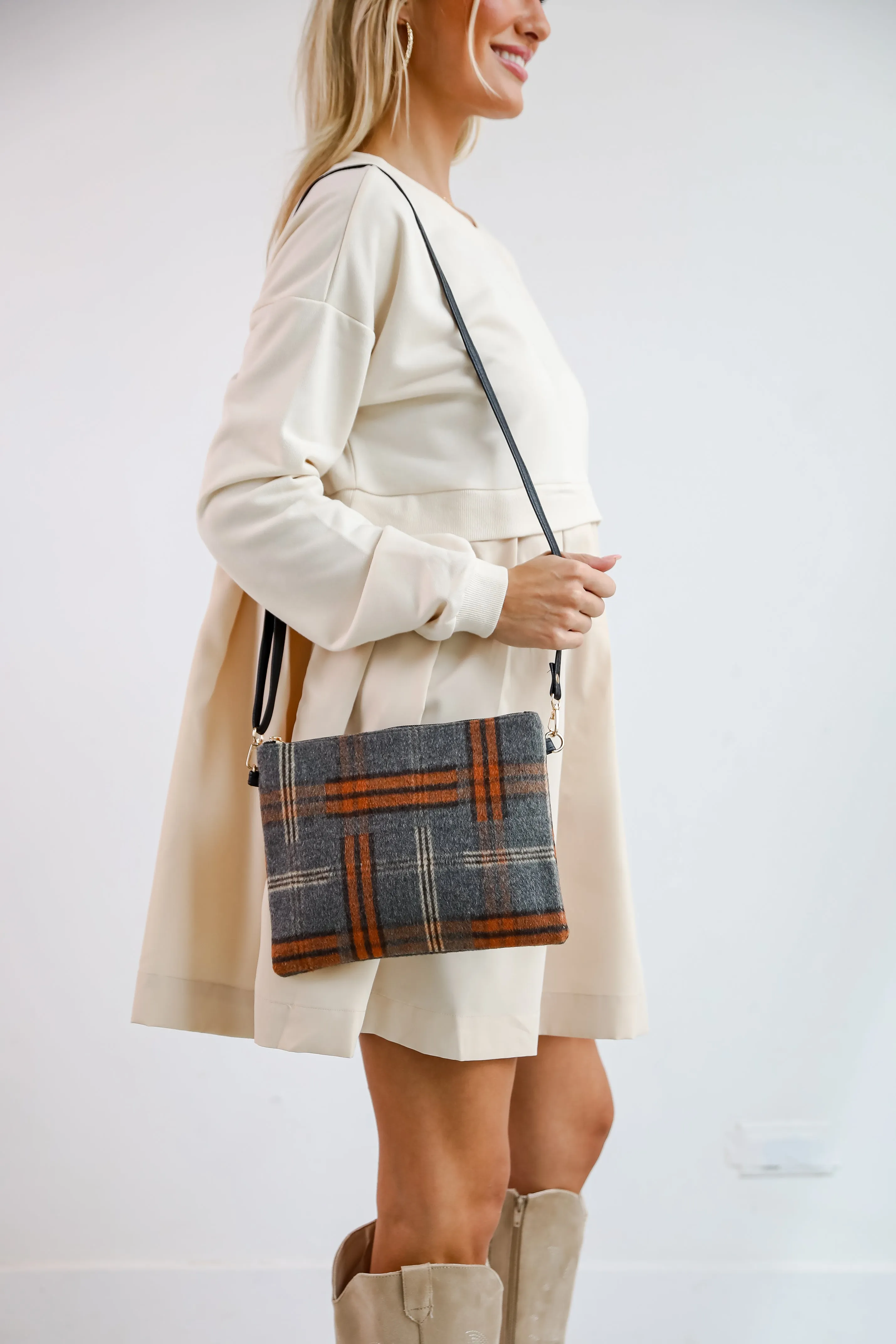 FINAL SALE - Tasteful Aesthetic Plaid Crossbody Bag