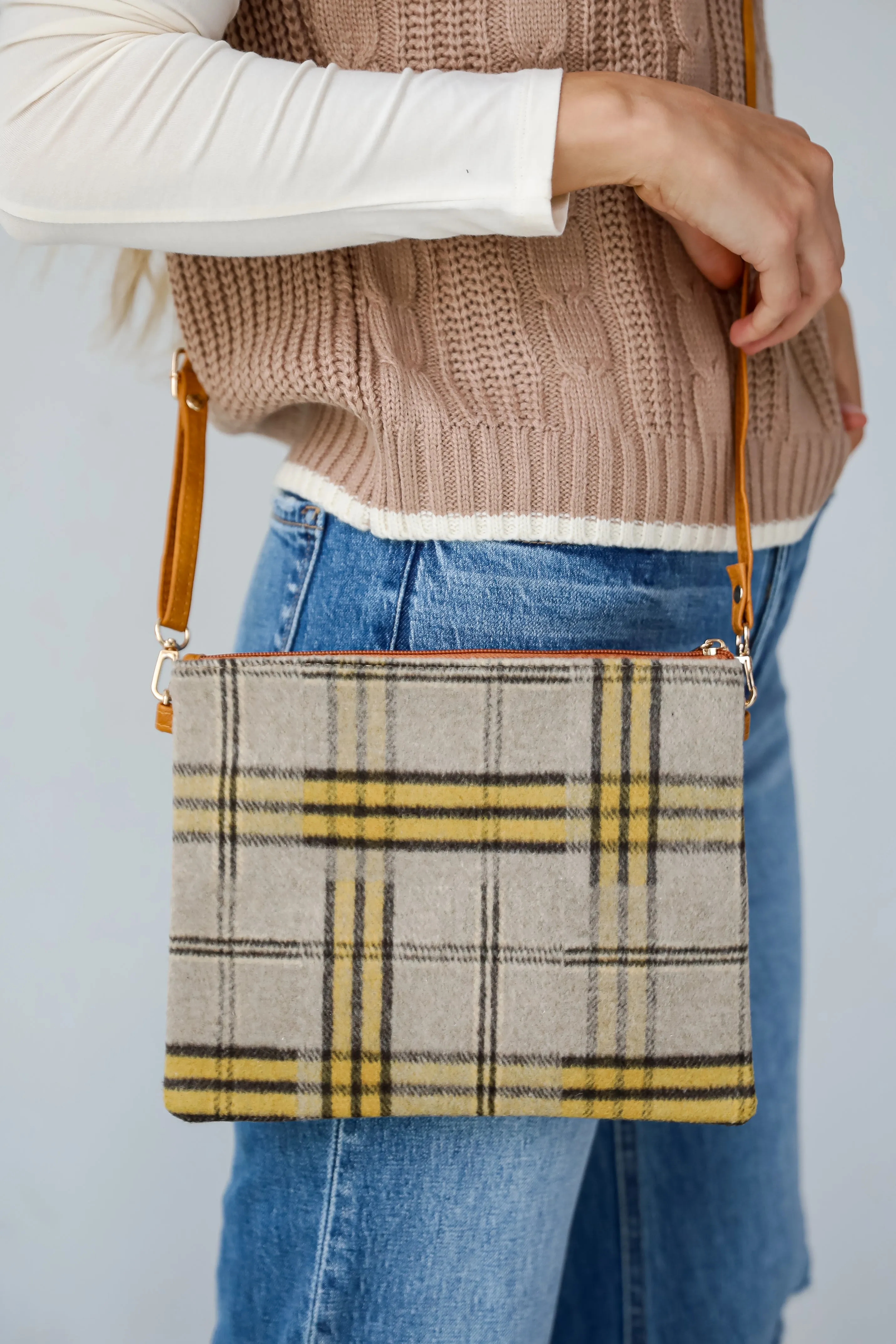 FINAL SALE - Tasteful Aesthetic Plaid Crossbody Bag