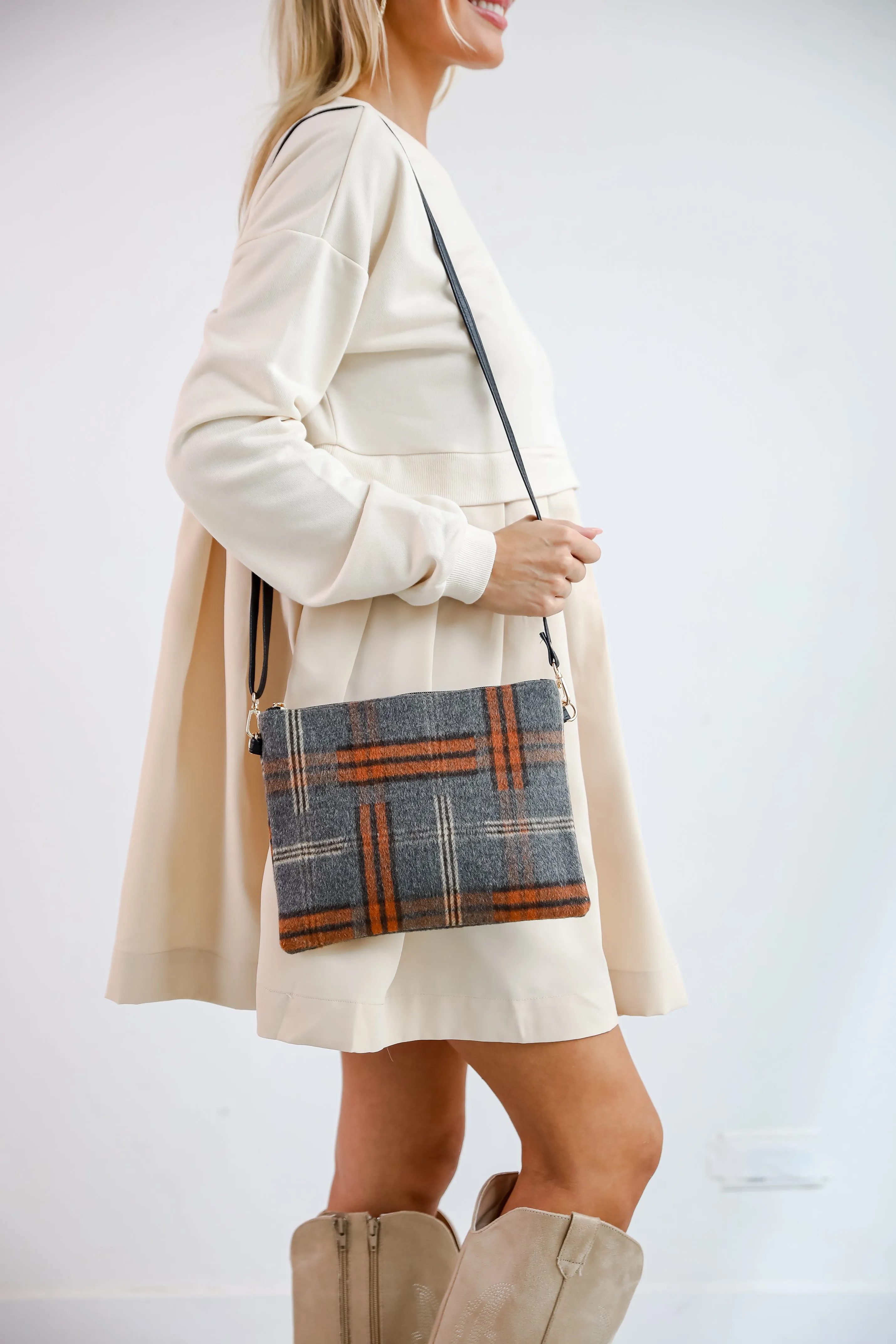 FINAL SALE - Tasteful Aesthetic Plaid Crossbody Bag