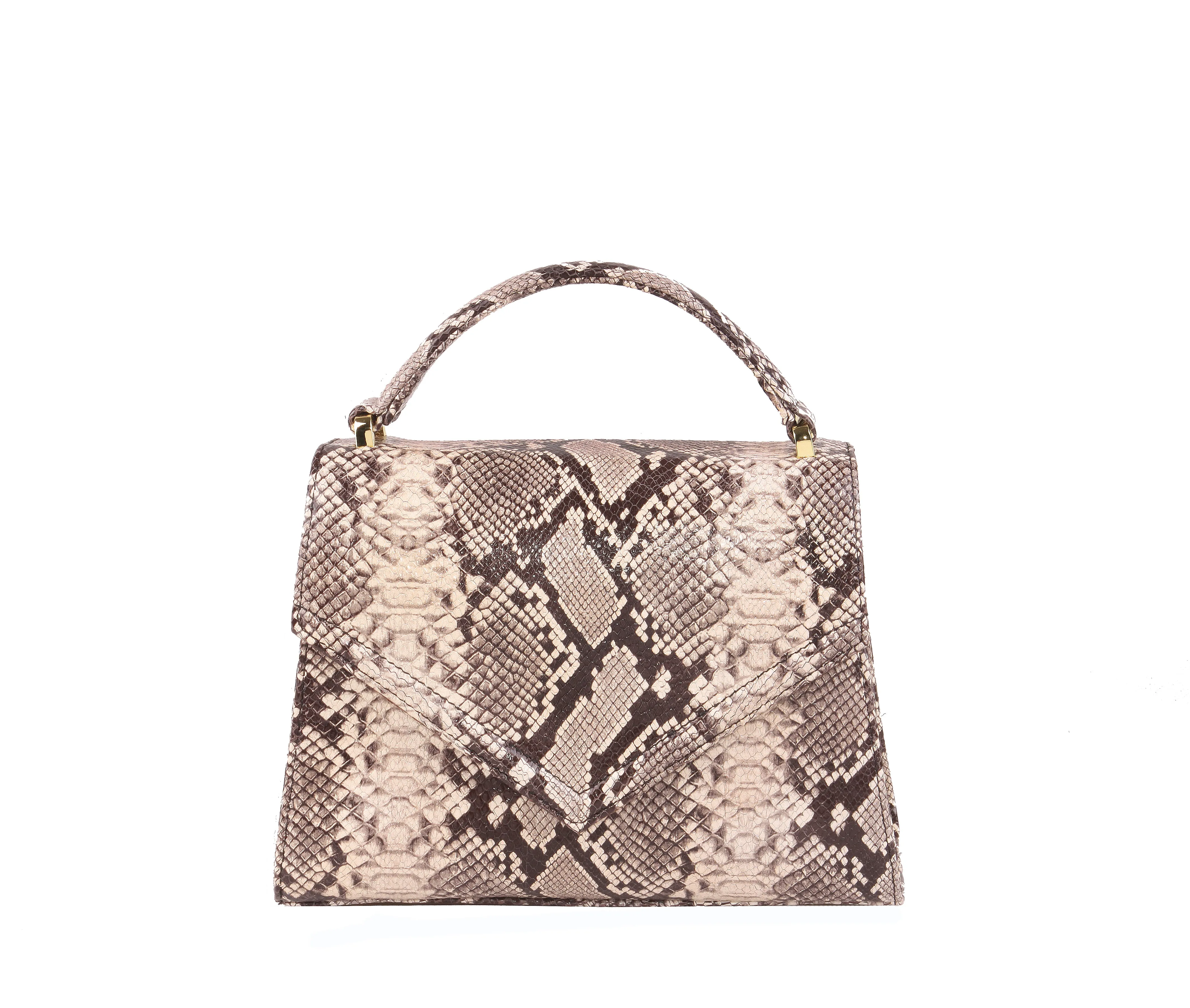 flo&sue python-embossed Leather Top Handle