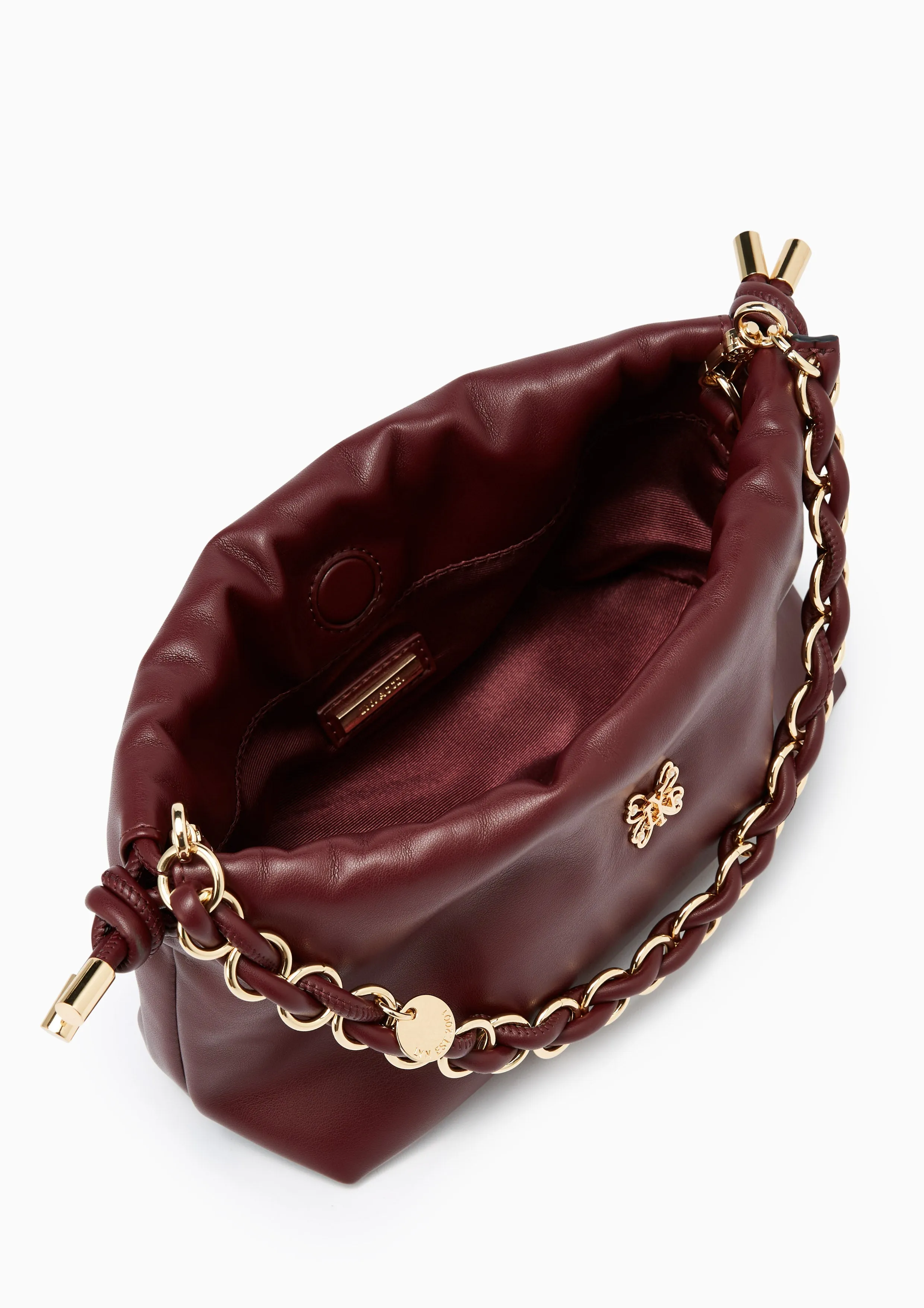 Floaty Drawstring Shoulder Bag Dark Red