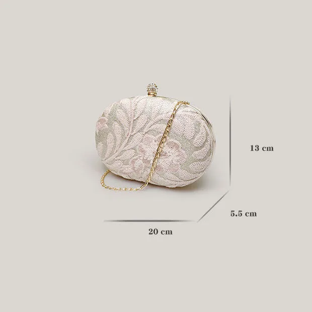 Flower Embroidery Texture Sequins Niche Clutch Bag