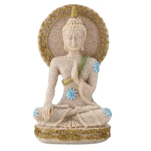 Garosa Sandstone Buddha Statue Sculpture Buddha Figurine in Sandstone Finish for Home Ornament Decoration