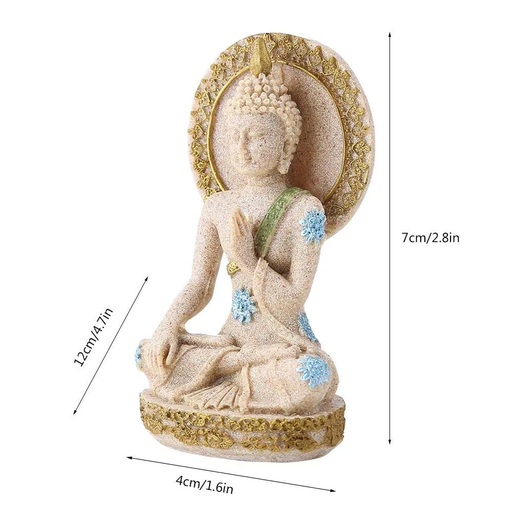 Garosa Sandstone Buddha Statue Sculpture Buddha Figurine in Sandstone Finish for Home Ornament Decoration