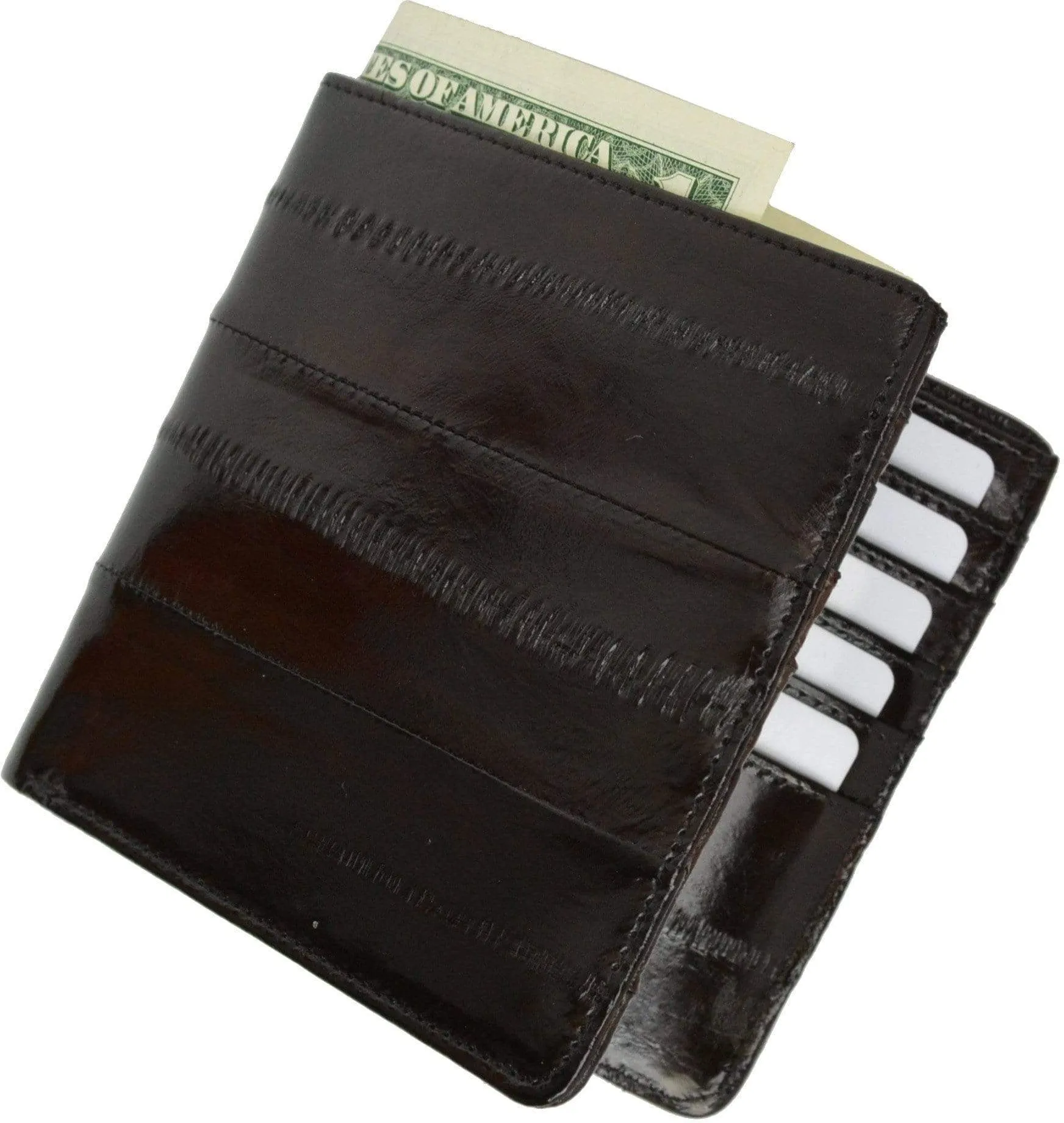 Genuine Eel Skin Bi-fold Mens Hipster Wallet E 711