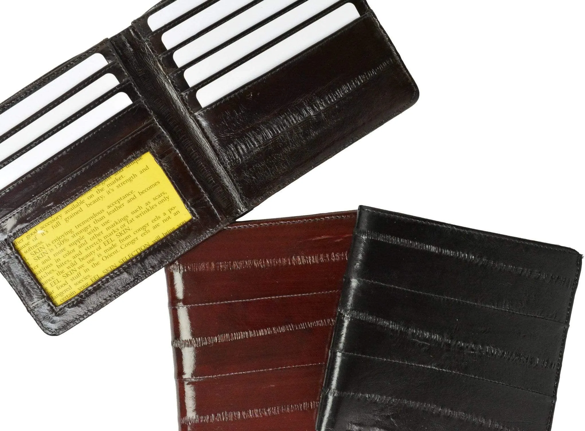 Genuine Eel Skin Bi-fold Mens Hipster Wallet E 711