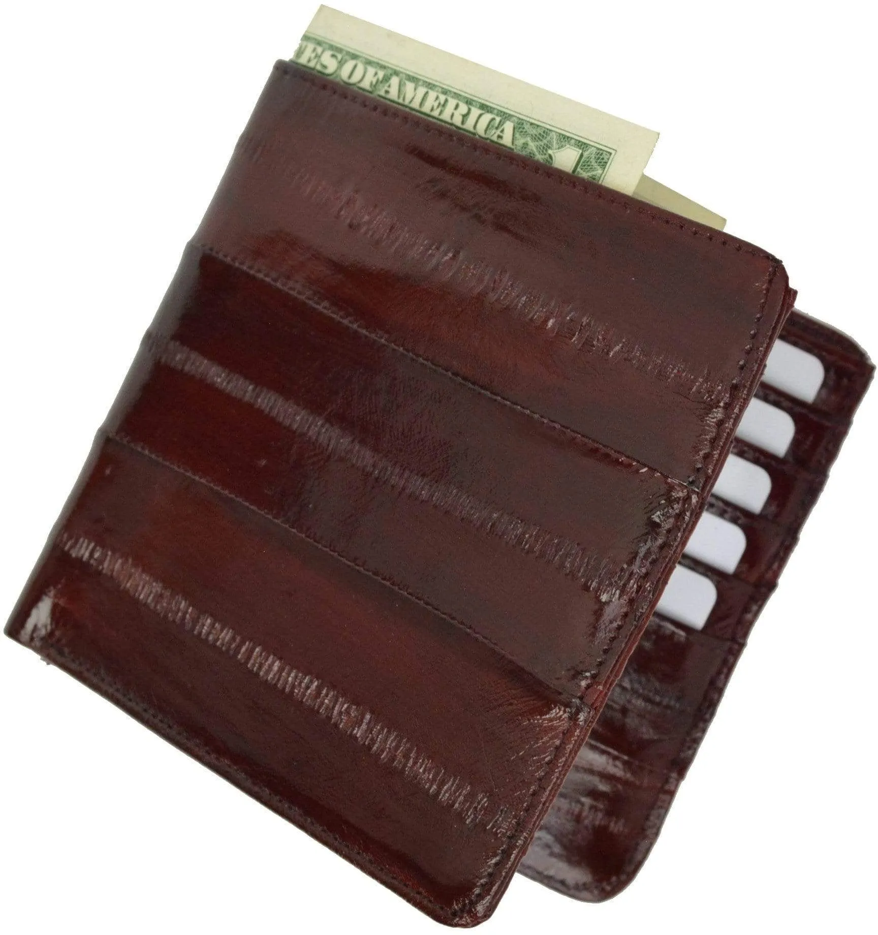 Genuine Eel Skin Bi-fold Mens Hipster Wallet E 711