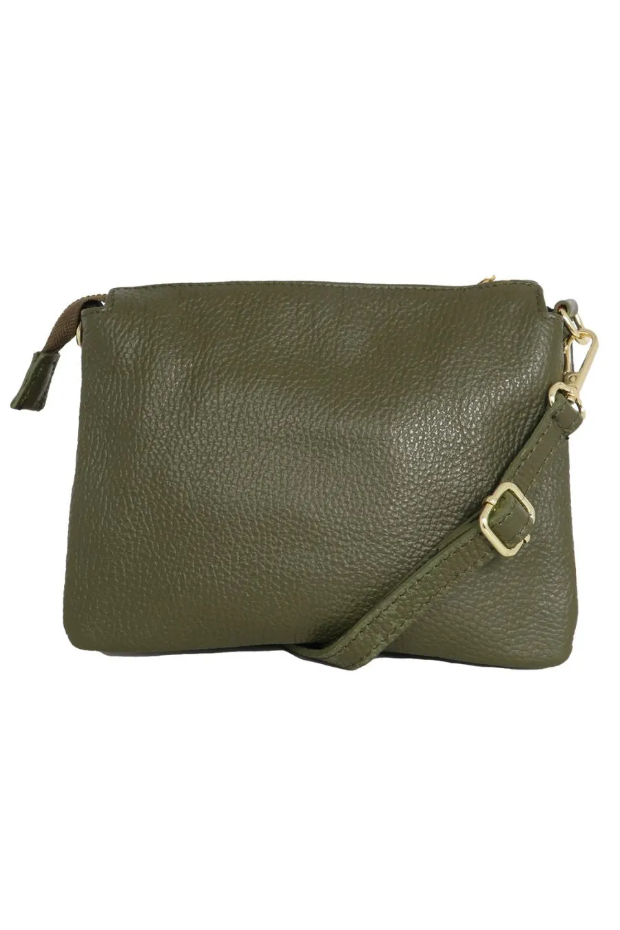 Gia Crossbody Bag - Khaki, Pebbled